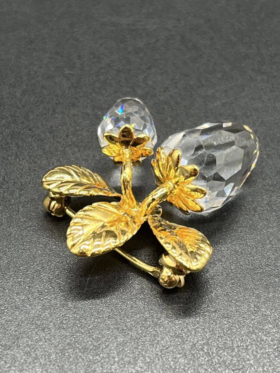 SWAROVSKI Swarovski брошь булавка . клубника crystal стекло Gold цвет с коробкой аксессуары 