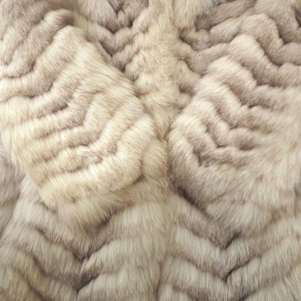 4-YB027 フォックスファー FOX 最高級毛皮 ハーフコート 毛質 柔らか オフホワイト ブラウン 11 レディースの画像5