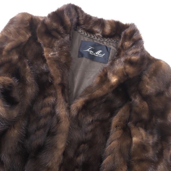 【美品】Jaiyo Mink デミバフミンク MINK ミンクファー 最高級毛皮 デザインコート ブラウン レディースの画像2