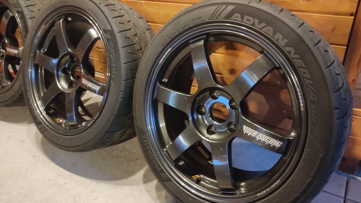 RAYS VOLK RACING TE37 SAGA 18インチ 8.5J +35 114.3 5Ｈ NEOVA ネオバ AD09 245/40R18 4本セット 美品 軽量 鍛造アルミホイール の画像2