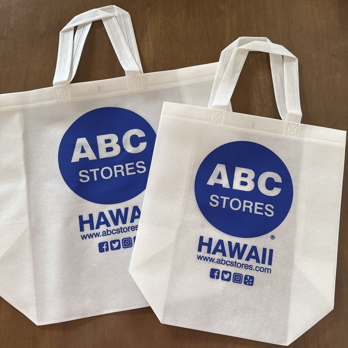 HAWAII ABC STORES エコバッグ 大・小サイズ 2枚セット ABCストア オリジナル ショッパー トートバッグ ショッピングバッグ オシャレ 新品_画像1