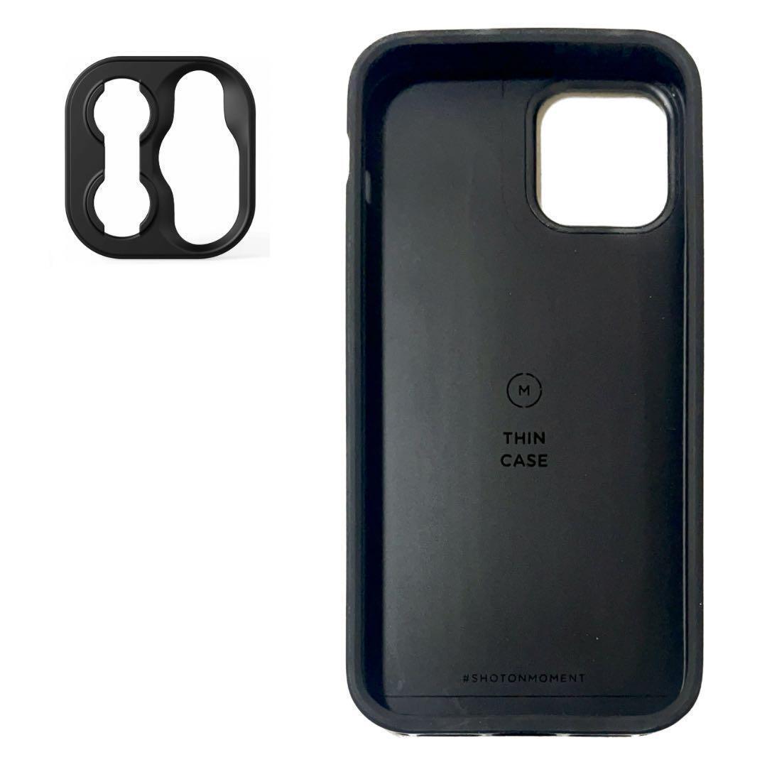 iPhone12pro スマホケース MOMENT ブラック 薄型の画像2