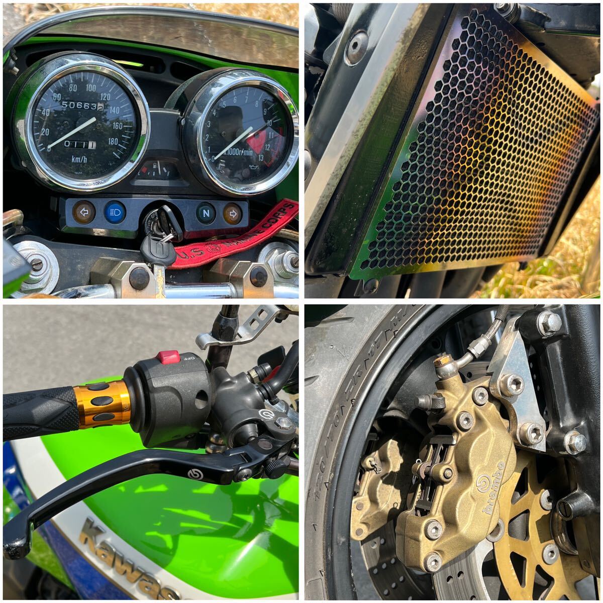 ☆法定点検整備済み☆ZRX1100 絶好調! 車検R7年5月 50,663km カスタム多数! タイヤほぼ新品 フォークOH済 下取り現車確認ok 格安配送 の画像9