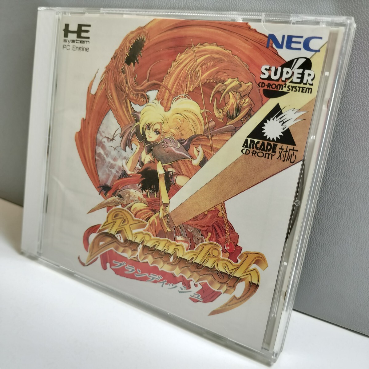 PC Engine SUPER CD-ROM2 SYSTEM PCエンジン ソフト ブランディッシュ Brandish 帯 ハガキ付 NECの画像1