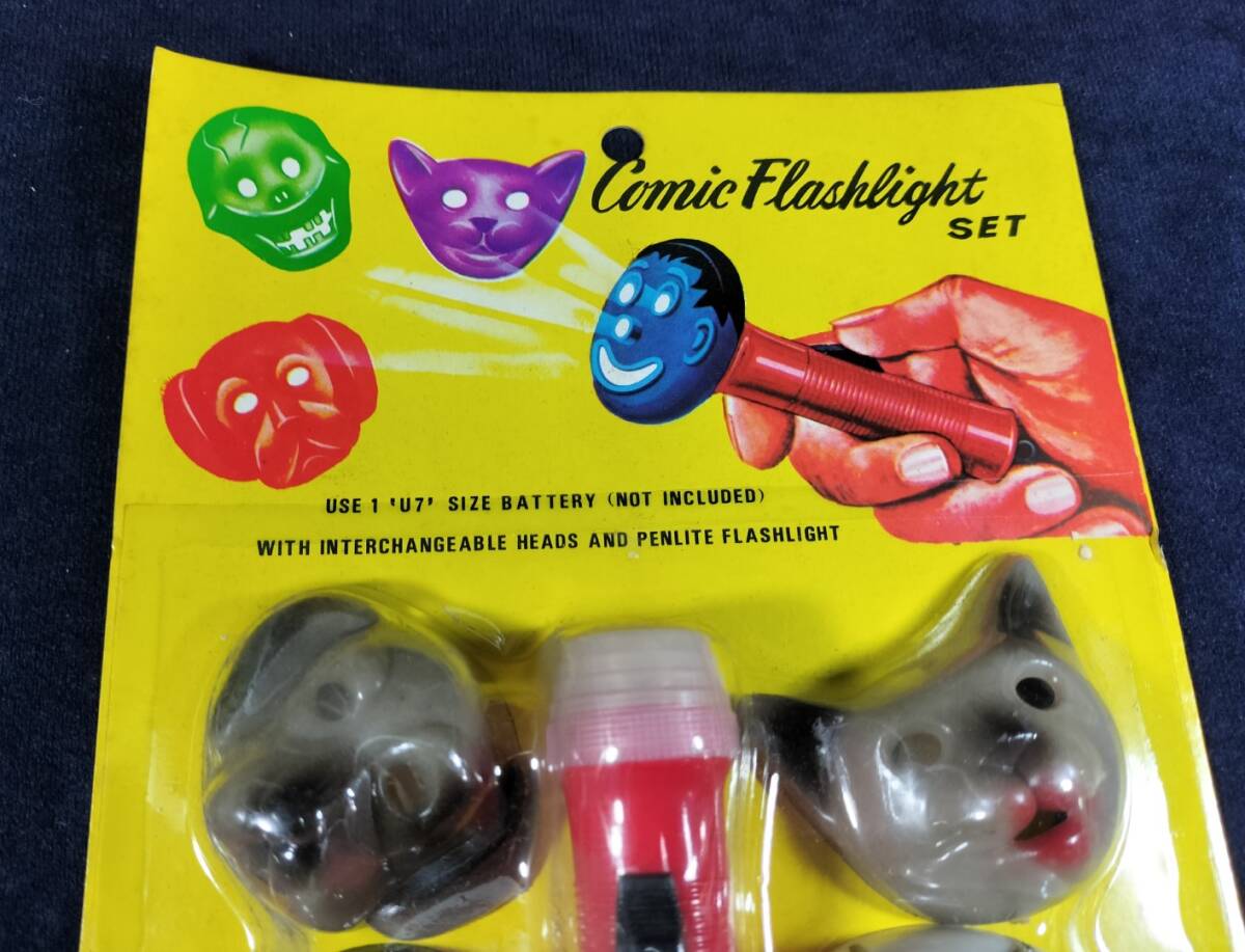 「Comic Flashlight SET」ドクロ ガイコツ 化け猫 ピエロ 影絵 スリラー 検)ガチャ コスモス 夜光 駄玩具 黄金ドクロ【送料無料/匿名】_画像2