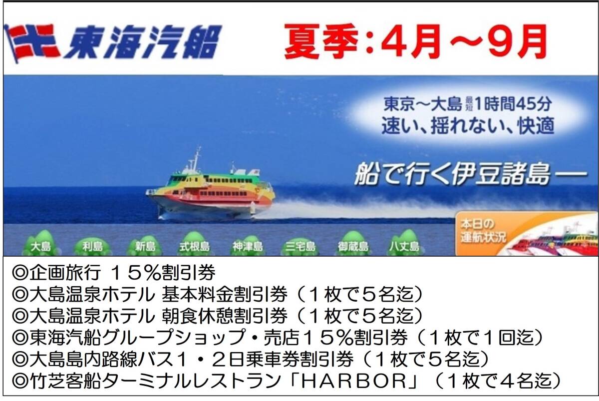 【最新＆夏季】 東海汽船 株主優待 株主サービス券 大島関連 ６枚セットの画像1