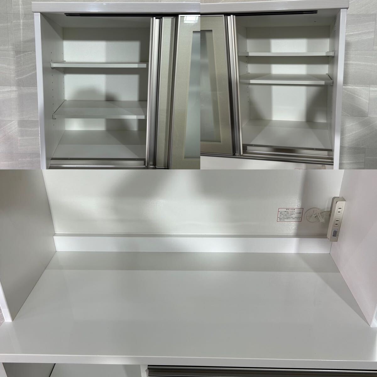 ニトリ リガーレ100 レンジボード 食器棚 キッチンボード ホワイト d2148 格安 お買い得 人気商品 幅100cm_画像3