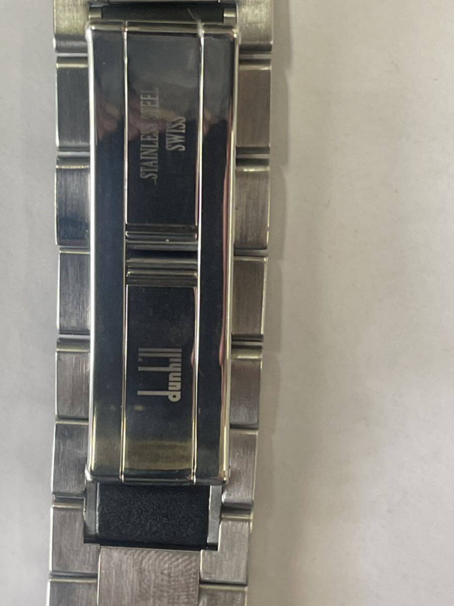 稼動 良品 ダンヒル QZ カットガラス デイト 黒文字盤 メンズ腕時計 の画像7
