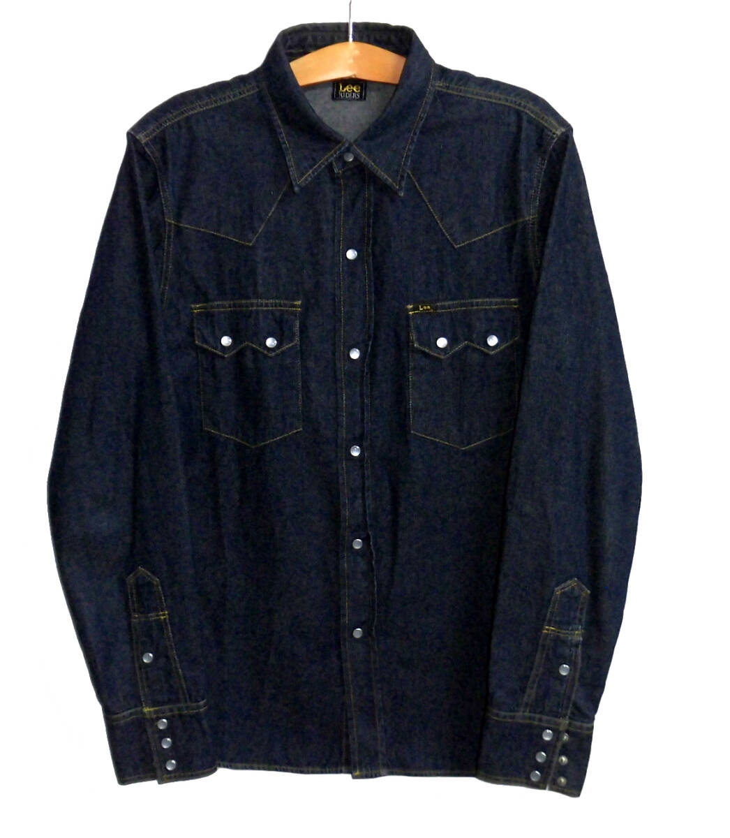 美品 LEE RIDERS リー LM0338 濃紺デニム ウエスタンシャツ L 美品 LEE RIDERS リー LM0338 濃紺デニム ウエスタンシャツ L
