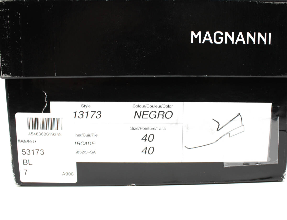 ◆美品 定価7.2万 MAGNANNI マグナーニ 13173 ワンピース プレーントゥ スリッポン ローファー 40 ドレスシューズ 黒_画像5