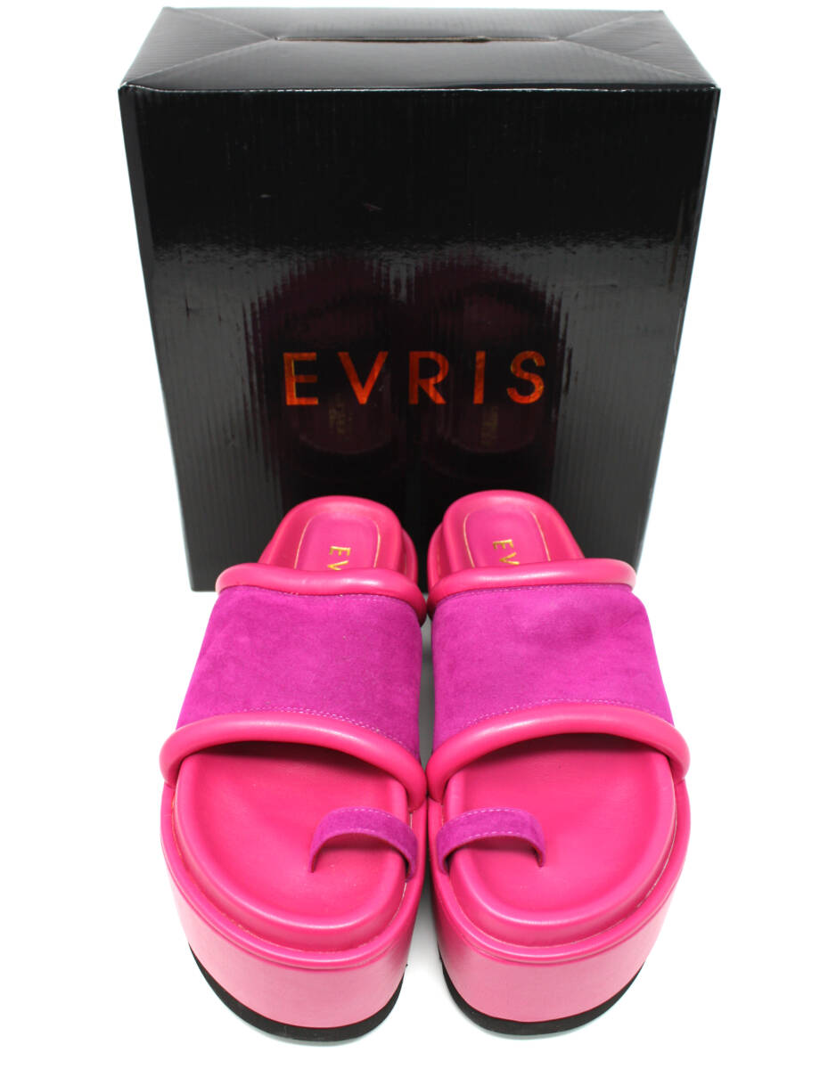 新品 EVRIS エヴリス 定価1.4万 厚底 バルキープラットフォームサンダル L(24.5cm) ピンク_画像2