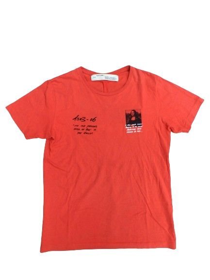 オフホワイト 19SS モナリザ S/S Tee サイズM 半袖Tシャツ 赤 OMAA027S19185005 OFF-WHITE 中古品[C124U078]の画像1