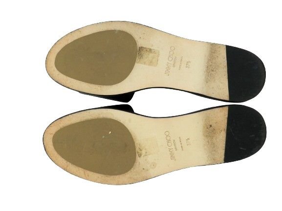 ジミーチュウ フラットサンダル サイズ37.5 シューズ ブラック Jimmy Choo Minea flat 箱付き 中古品[C157U050]の画像4