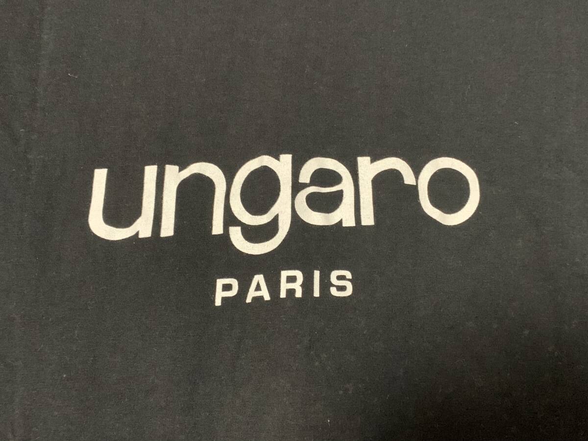 Ungaro ウンガロ　クルーネック半袖Tシャツ　黒　ブラック　LA　ロゴTシャツ　送料無料　匿名発送