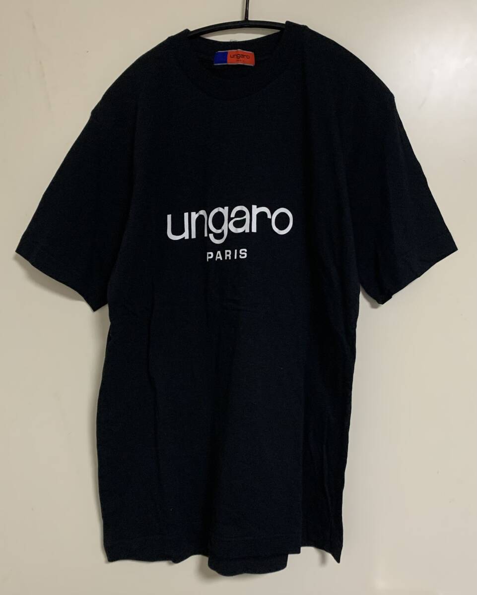 Ungaro ウンガロ　クルーネック半袖Tシャツ　黒　ブラック　LA　ロゴTシャツ　送料無料　匿名発送