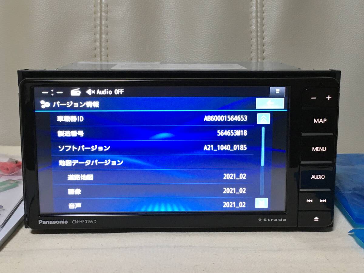 Strada CN-HE01WD 送料無料 2021年 HD液晶 WiFi ハイレゾ Bluetooth ハンズフリー フルセグ地デジTV DVD SD CD 7V 200mmワイド2DINの画像3