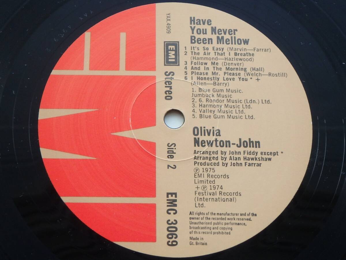 ☆HAVE YOU NEVER BEEN MELLOW/OLIVIA NEWTON-JOHN/UK・Org・LP/初回マト/極美品！の画像4