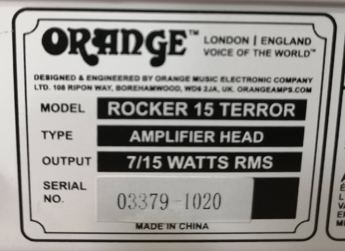 △515 ジャンク品 器材 ギターアンプ ORANGE ROCKER 15 TERROR オレンジ ロッカー15テラー 元箱付きの画像8