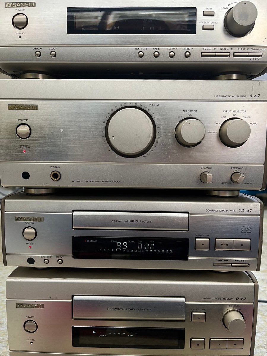 △835 現状品 オーディオ機器 システムコンポ SANSUI A-α7/T-α7/D-α7/CD-α7 サンスイの画像7