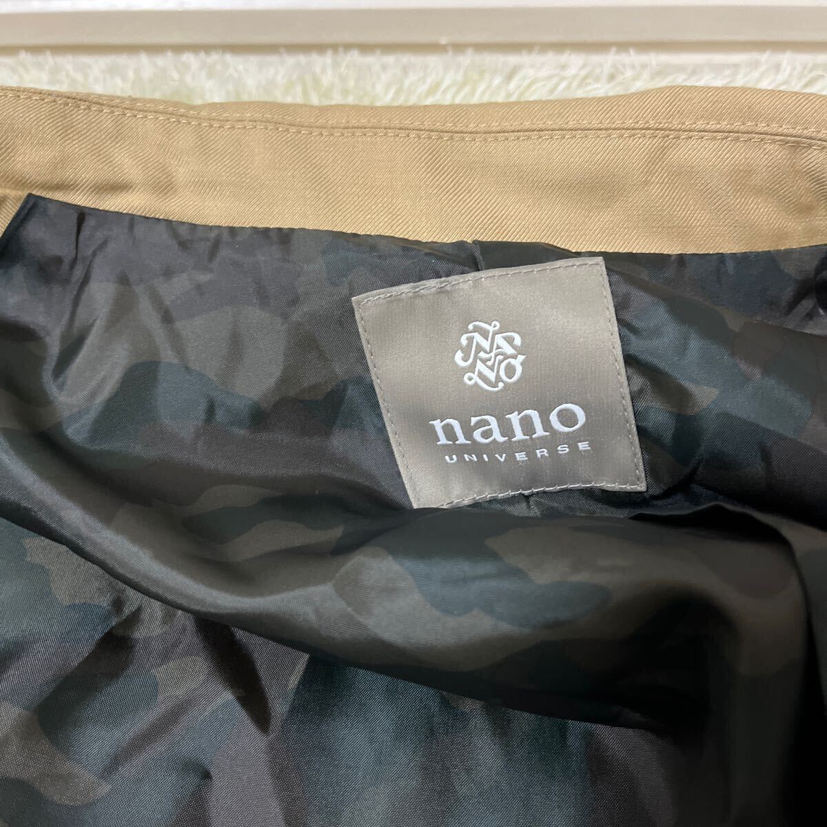 「nano・universe」 ステンカラーコート ベージュ Mサイズ　迷彩柄　_画像9