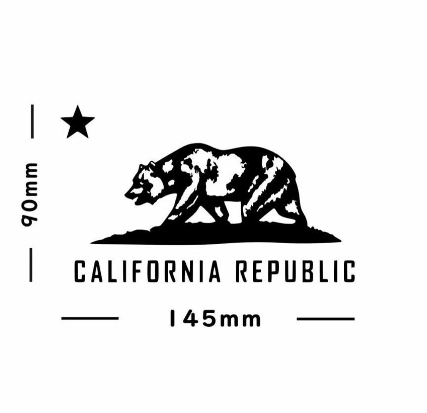 カリフォルニア州旗 カッティングステッカー黒