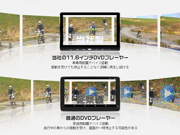 リーフ イヤホン進呈 11.6インチDVDプレーヤー 車載モニター ヘッドレスト スロットイン式 耐震デバイス 1080p 2台_画像2