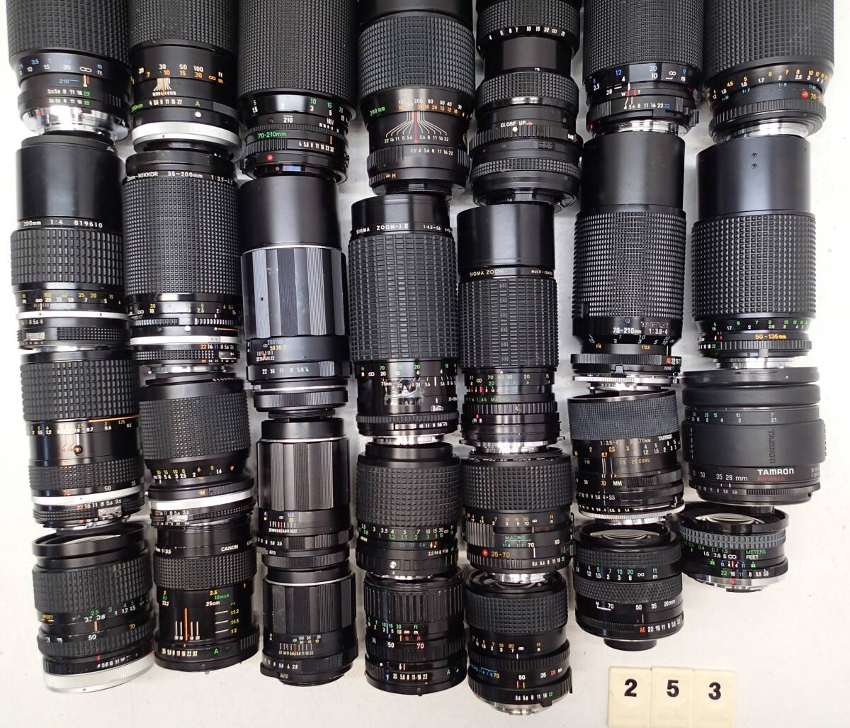 M253D 大量 MF レンズ ３５個 Canon SSC FD Nikon Nikkor- Q C Topman KIRON Super-komura COSINA Rokkor ZOOM Tokina 等 ジャンクの画像8