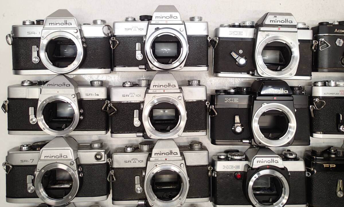 M277D MF 一眼 フィルムカメラ 大量 ２４個 MINOLTA SR-1 SR-7 SRT101 XE XG-E X-700 KONICA AUTOREX Nikon NIKKOREX Nikomat 等 ジャンク