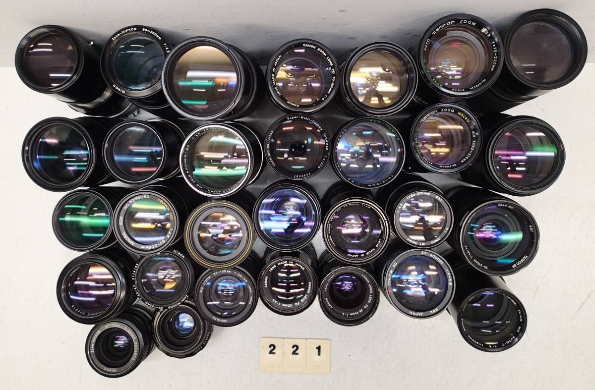 M221D 大量 ３０個 MF レンズ CANON FD オリンパス Zuiko Nikon NIKKOR Minolta OSAWA Komura Tokina SUN SIGMA CIMKO PENTAX 等 ジャンクの画像1