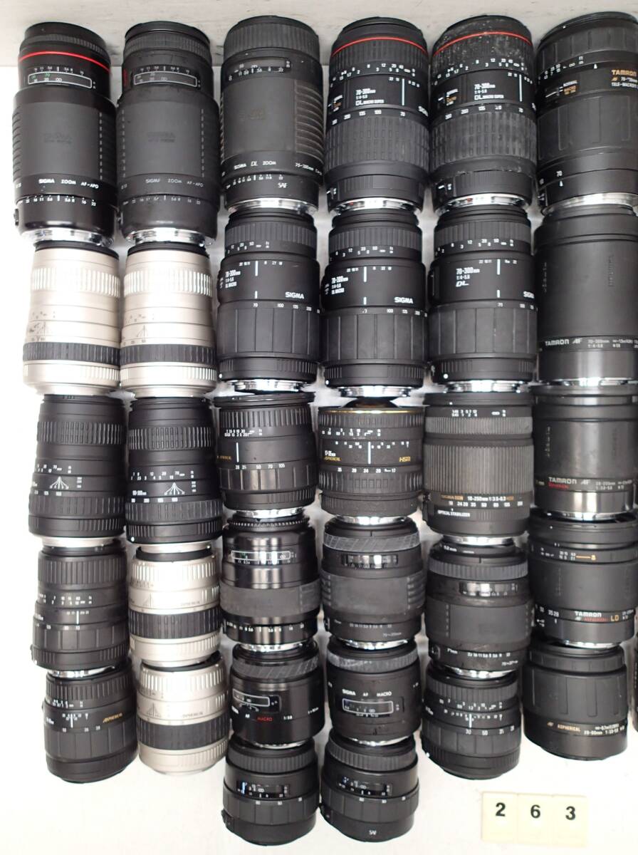 M263D 大量 ４２個 キャノン マウント AF レンズ SIGMA TAMRON COSINA EX HSM ASPHERICAL LD DL MACRO APO 300mm Φ72 等 ジャンクの画像7