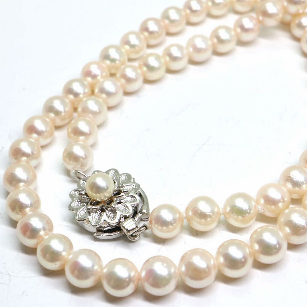 テリ良し!!《アコヤ本真珠ネックレス》A 約6.5-7.0mm珠 29.9g 約42.5cm pearl necklace ジュエリー jewelry CA0/DC0_画像1