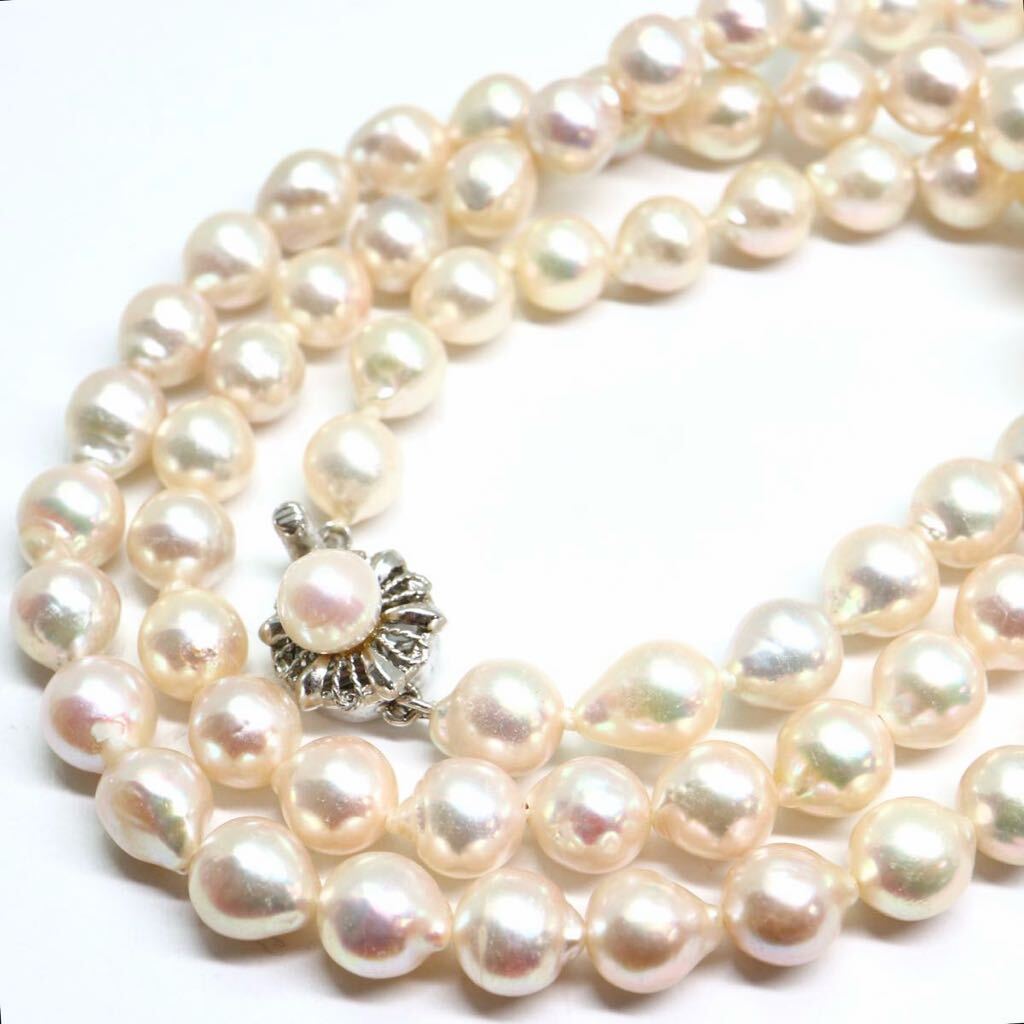 《アコヤ本真珠ネックレス》M 約7.0-7.5mm珠 41.6g 約62cm pearl necklace ジュエリー jewelry DC0/DE0_画像1
