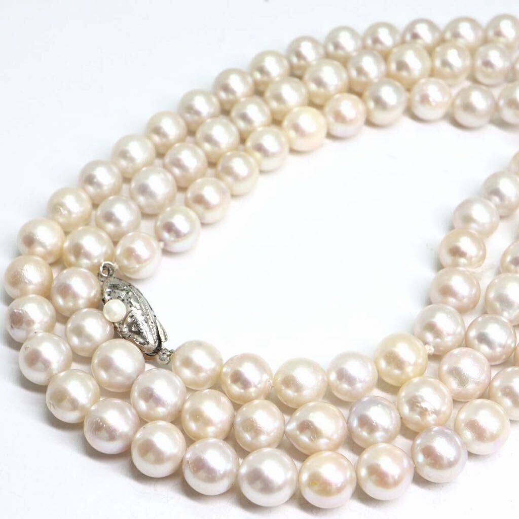 《アコヤ本真珠ロングネックレス》M 約7.0-7.5mm珠 75.1g 約100.5cm pearl necklace ジュエリー jewelry DD0/DH0