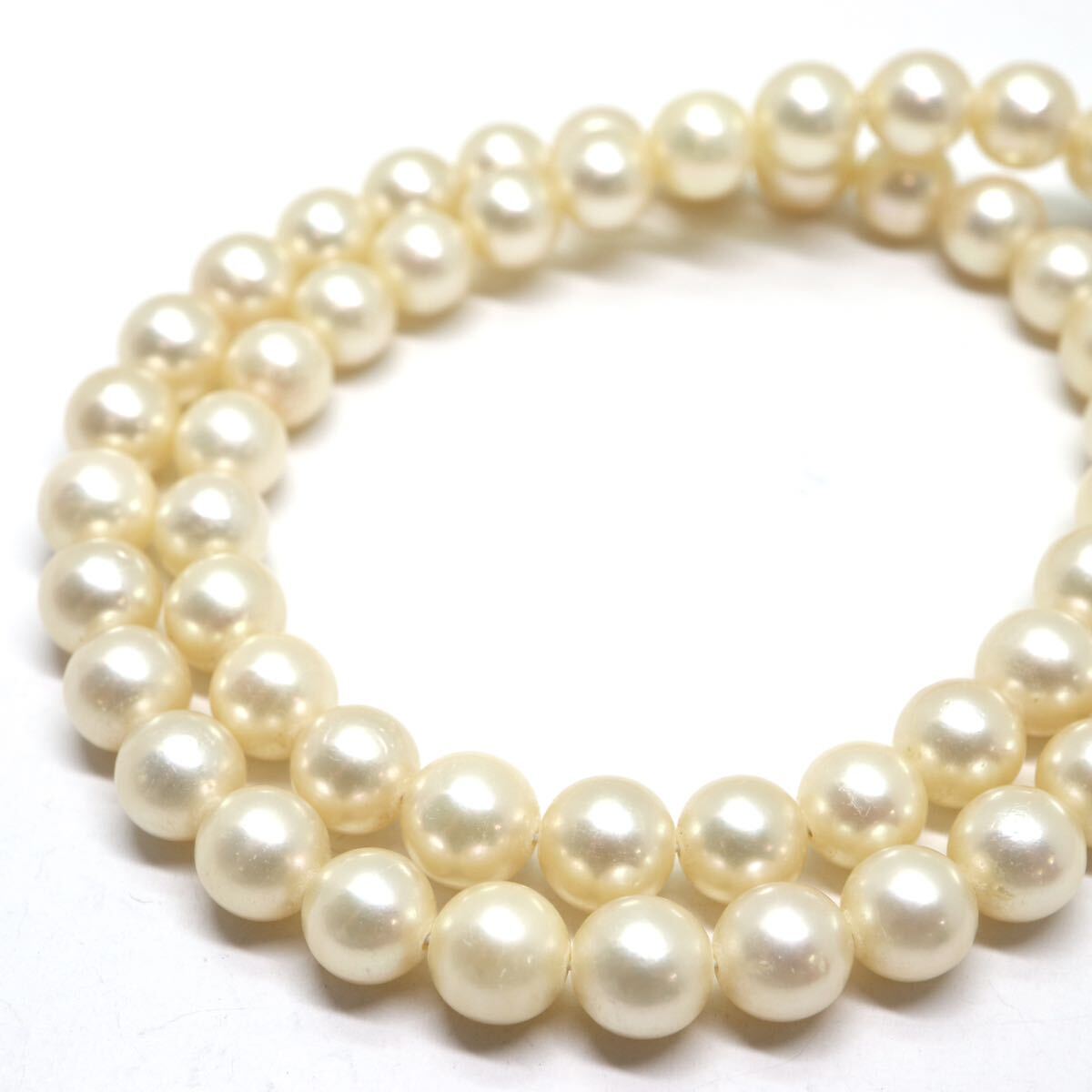 《アコヤ本真珠ネックレス》A 約7.0-7.5mm珠 約32.1g 約40.5cm pearl necklace jewelry DC0/DH0_画像4