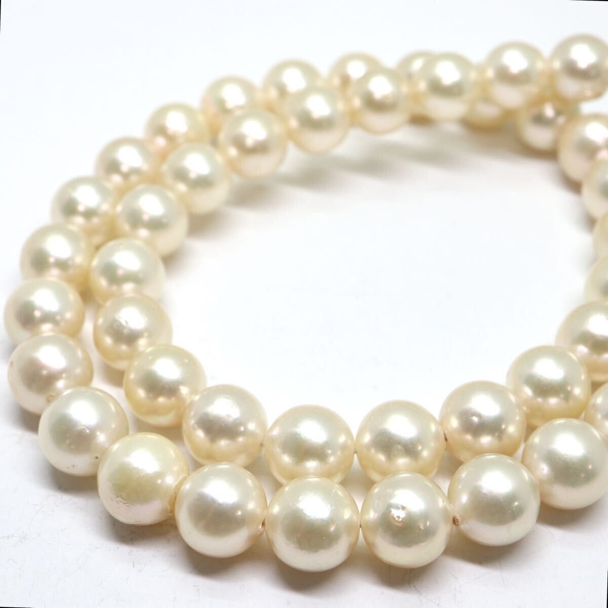 大珠!!《アコヤ本真珠ネックレス》A 約8.5-9.0mm珠 約44.7g 約40.5cm pearl necklace jewelry DH0/-_画像4
