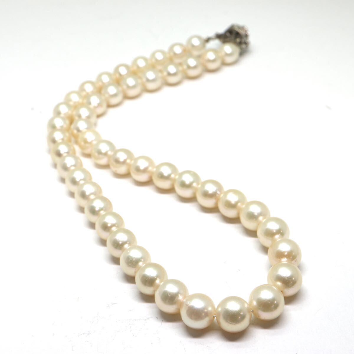 大珠!!《アコヤ本真珠ネックレス》A 約8.5-9.0mm珠 約44.7g 約40.5cm pearl necklace jewelry DH0/-_画像5
