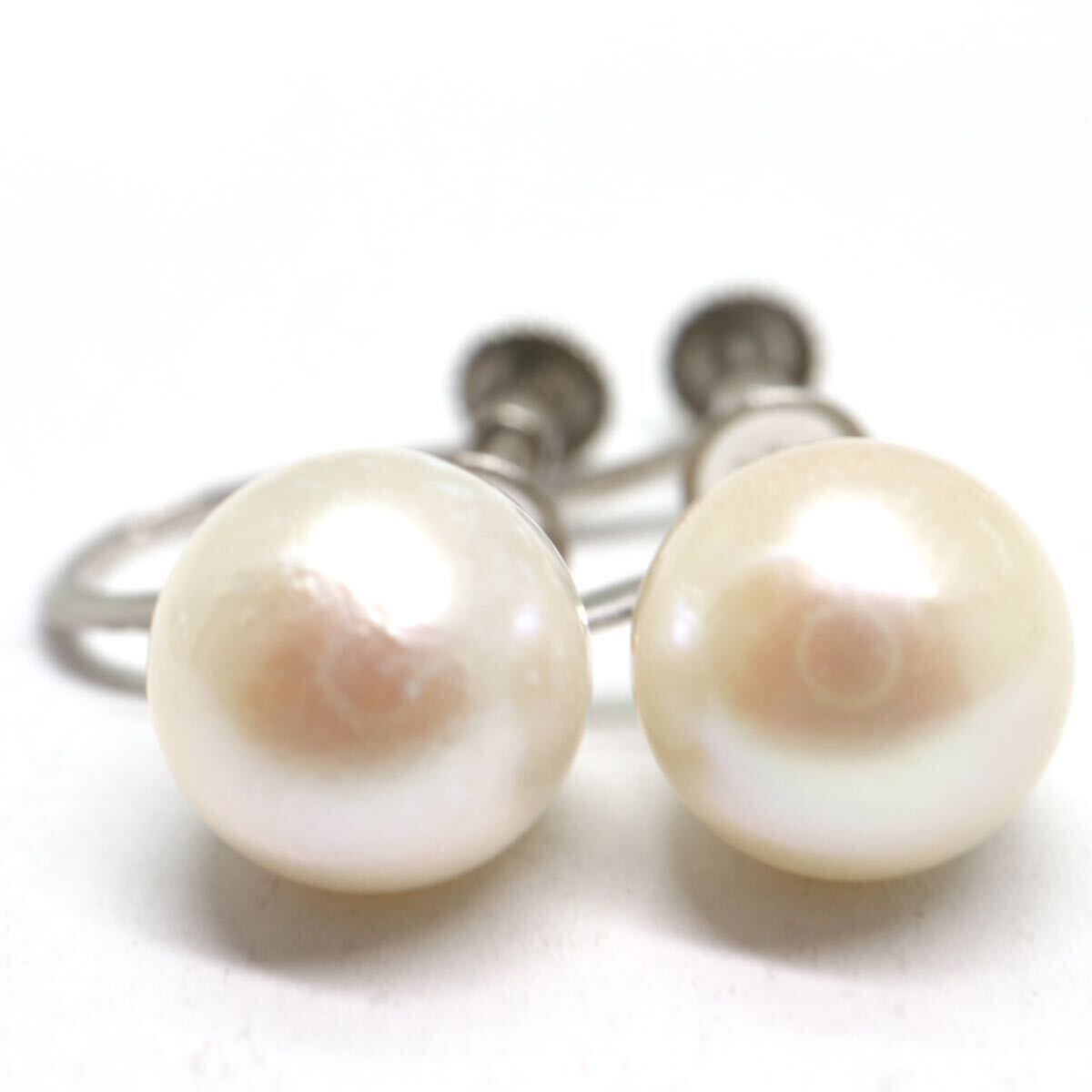 《Pt900/K14WG/Pt850 アコヤ本真珠 イヤリング5点おまとめ》A 約9.6g パール pearl earring pierce jewelry ジュエリー EB8_画像4