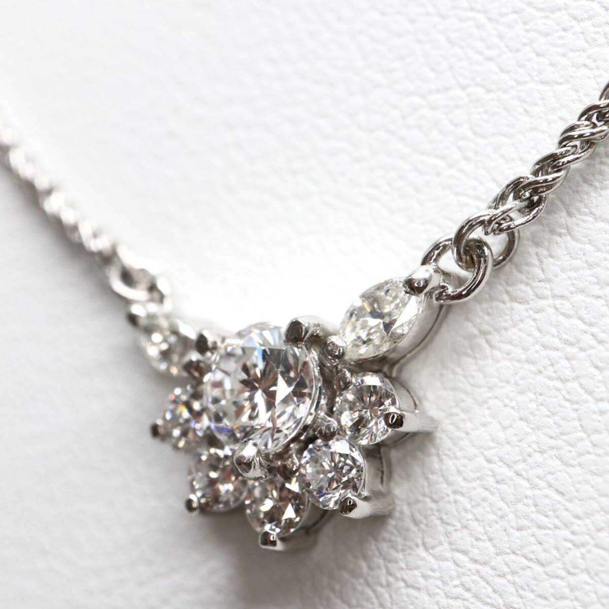 CrescentVert(クレサンベール) 《Pt900/Pt850 天然ダイヤモンドネックレス》A 約6.6g 約41cm 0.362ct 0.45ct necklace diamond EE5/EG0の画像2