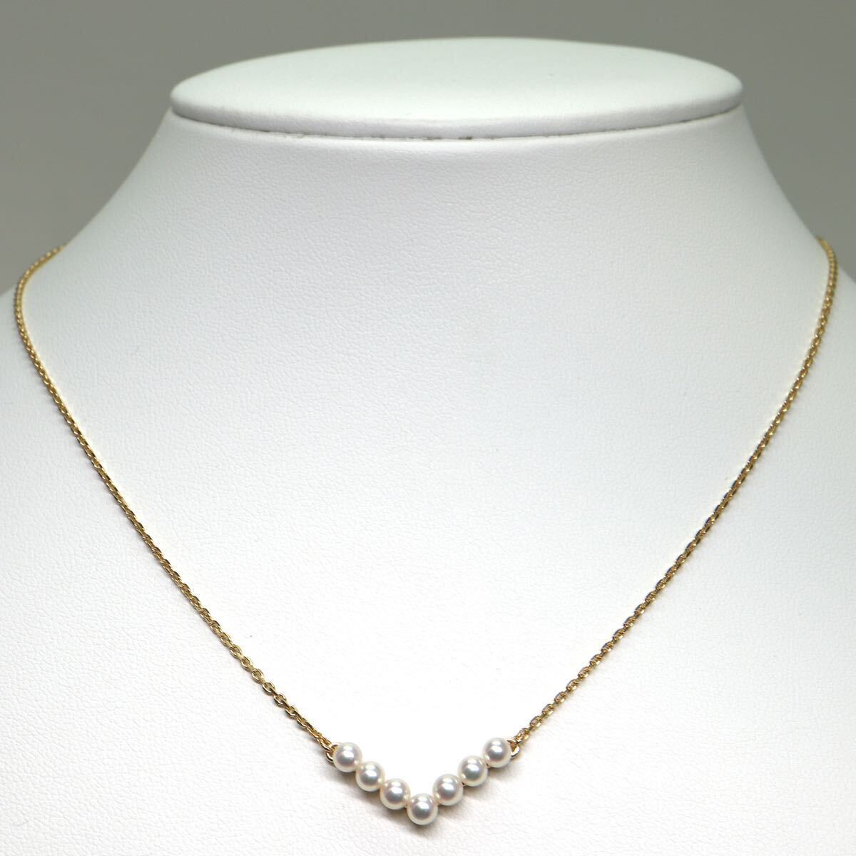 TASAKI(田崎真珠)良質!!《K18 アコヤ本真珠ベビーパールネックレス》A 約3.5mm珠 3.7g 約40.5cm pearl necklace jewelry EB7/EC0の画像5