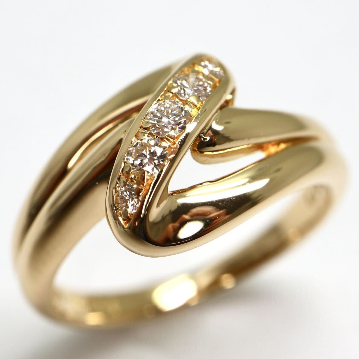 POLA jewelry(ポーラ)《K18 天然ダイヤモンドリング》A 約4.4g 11号 0.11ct diamond ジュエリー ring 指輪 EC8/E_画像2