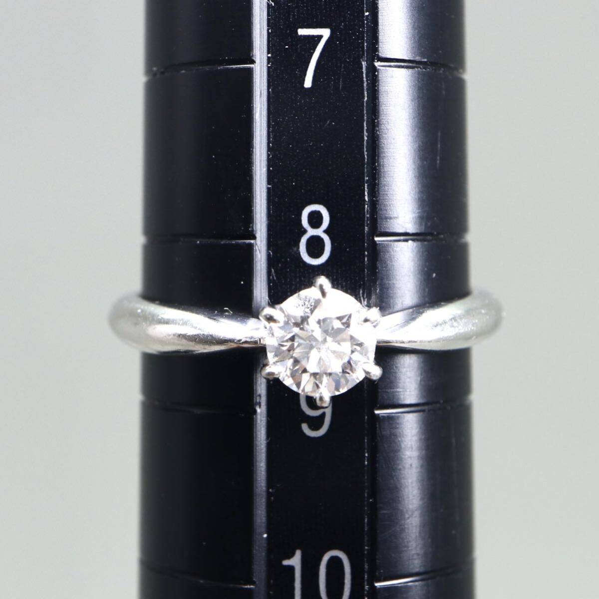 MIKIMOTO(ミキモト)箱付き!!《Pt950 天然ダイヤモンドリング》A 約3.0g 8.5号0.33ct diamond ジュエリー ring 指輪 EF0/EF0の画像9