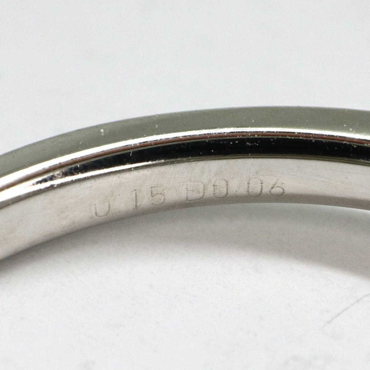 《Pt950 天然ダイヤモンドリング》A 約3.4g 13号0.15ct 0.06ct diamond ジュエリー ring 指輪 EA8/EAの画像7