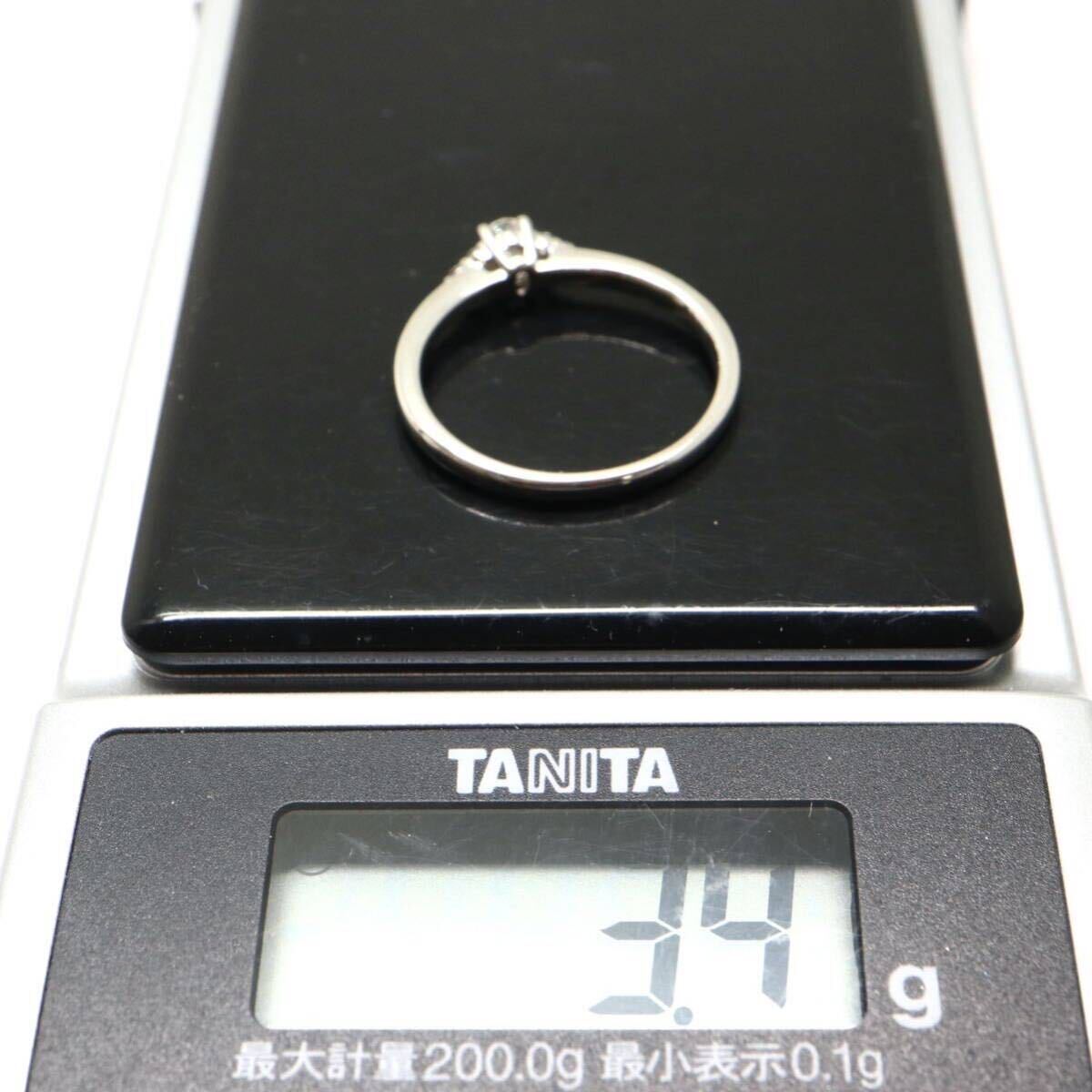 《Pt950 天然ダイヤモンドリング》A 約3.4g 13号0.15ct 0.06ct diamond ジュエリー ring 指輪 EA8/EAの画像10