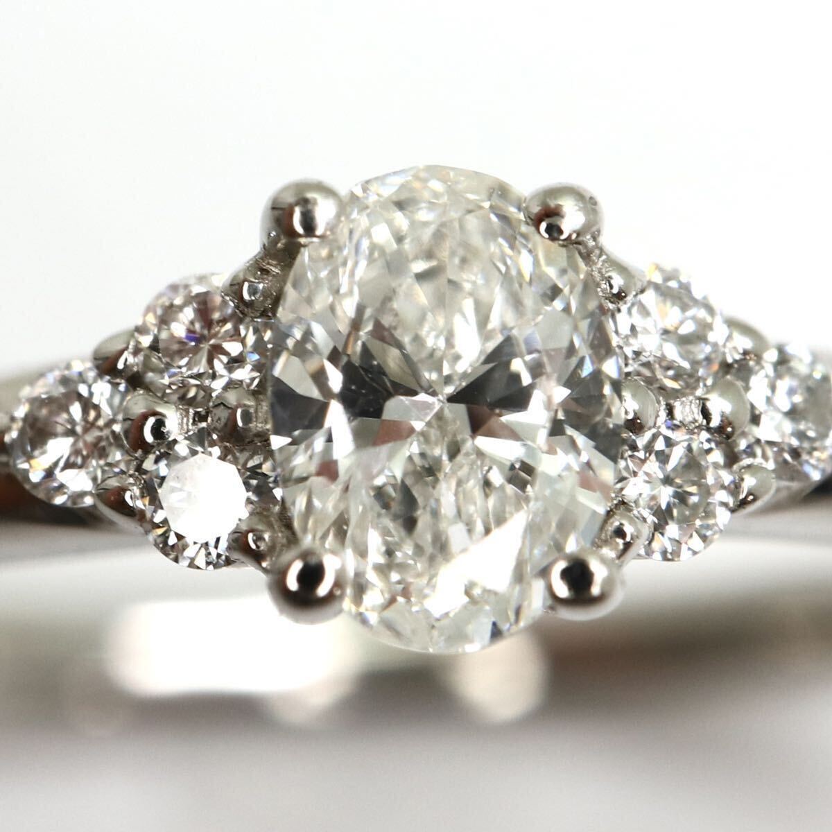 《Pt950 天然ダイヤモンドリング》A 約3.4g 13号0.15ct 0.06ct diamond ジュエリー ring 指輪 EA8/EAの画像5