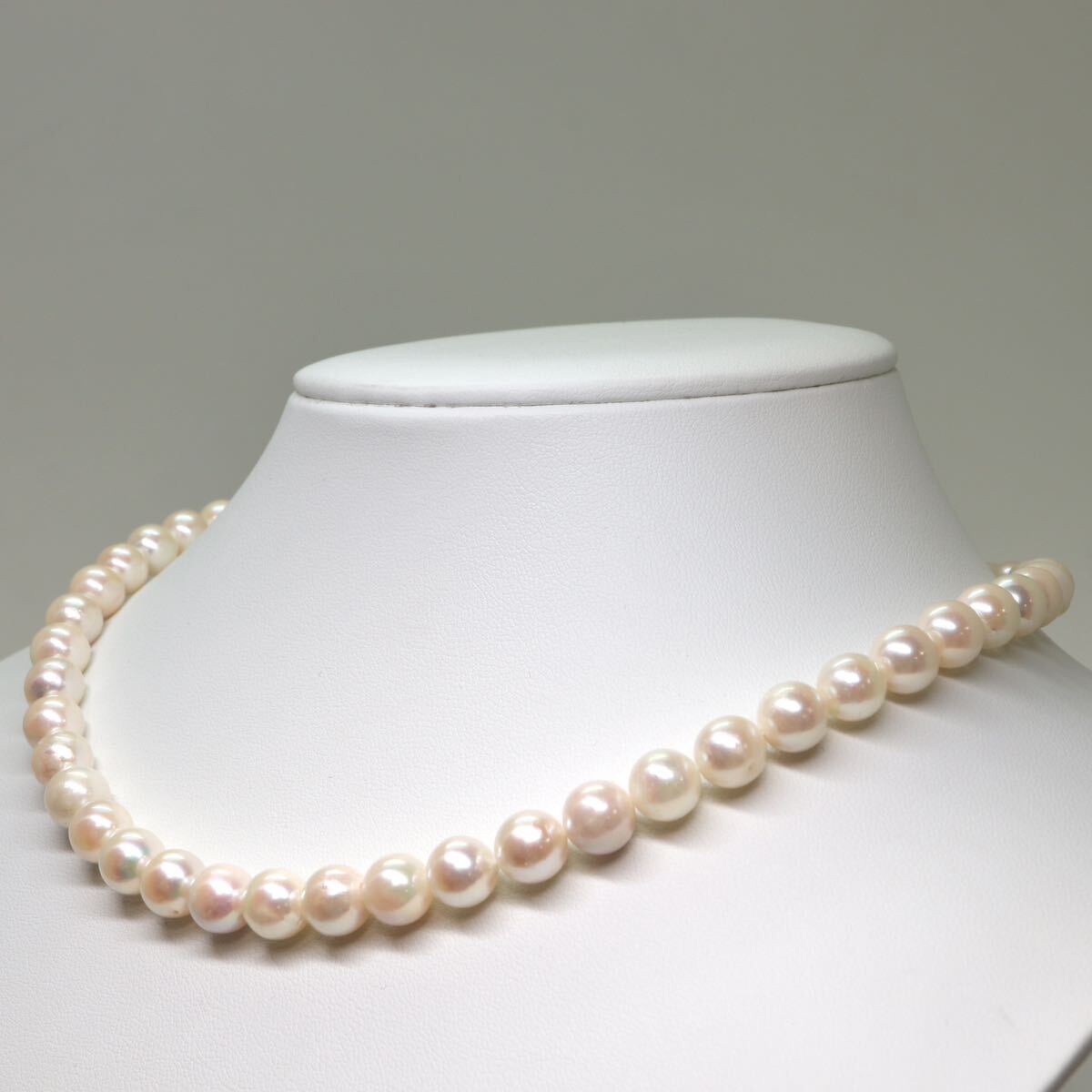 大珠!!《アコヤ本真珠ネックレス》A 約8.0-8.5mm珠 約41.5g 約42cm pearl necklace jewelry DE0/DE0の画像3