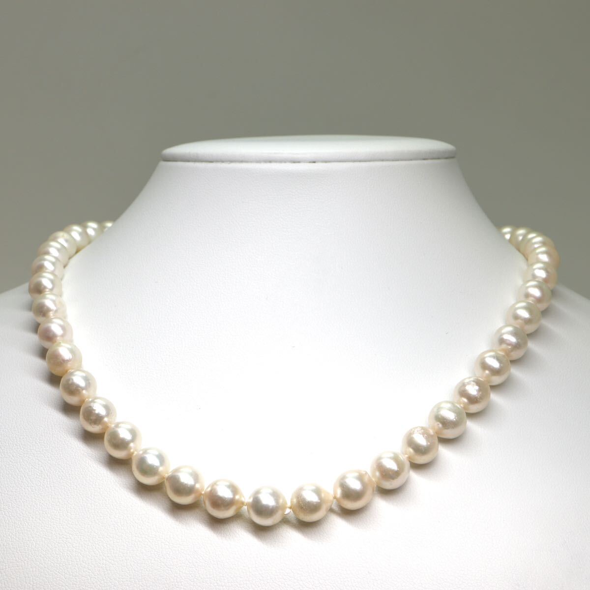 大珠!!《アコヤ本真珠ネックレス》A 約8.5-9.0mm珠 約46.5g 約45.5cm pearl necklace jewelry DB0/DE0の画像2