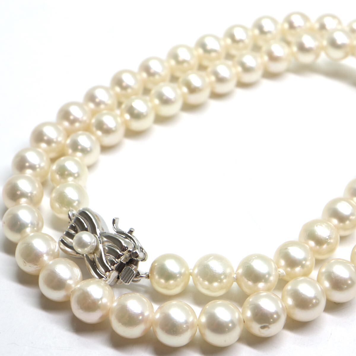 TASAKI(田崎真珠)良質!!箱付き!!《アコヤ本真珠ネックレス》A ◎約6.5-7.0mm珠 27.7g 43cm pearl necklace ジュエリー jewelry EH0/EH0の画像1