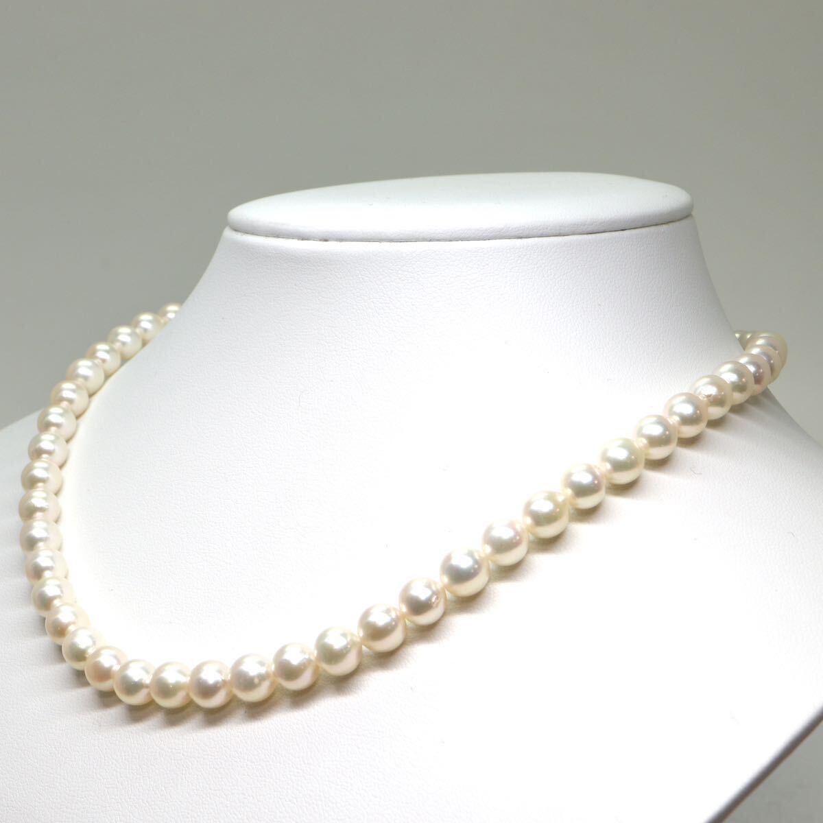 TASAKI(田崎真珠)良質!!《アコヤ本真珠ネックレス》A 約7.0-7.5mm珠 33.8g 約42.5cm pearl necklace ジュエリー jewelry EB5/EE5の画像3