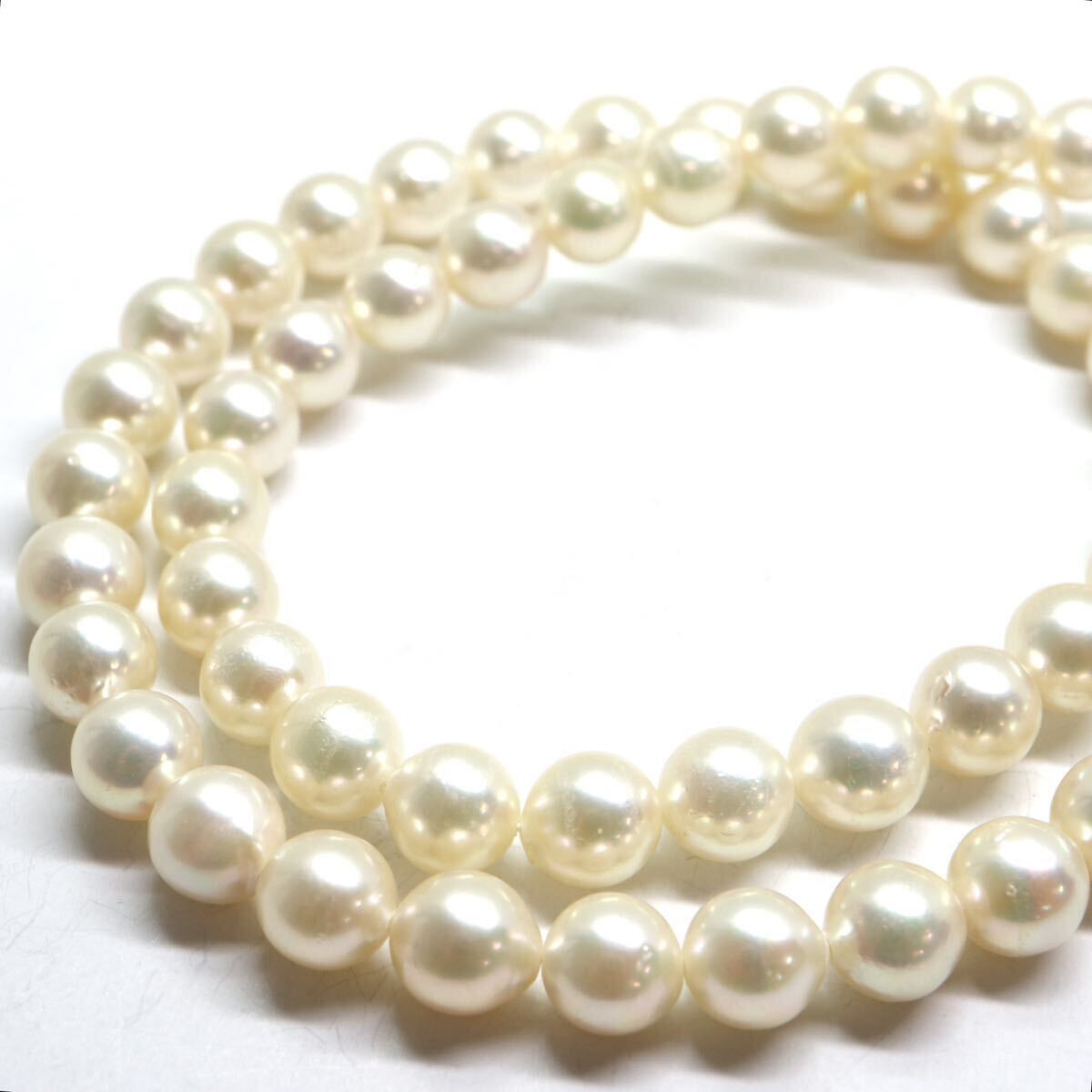 TASAKI(田崎真珠)良質!!《アコヤ本真珠ネックレス》A 約7.0-7.5mm珠 33.8g 約42.5cm pearl necklace ジュエリー jewelry EB5/EE5の画像4