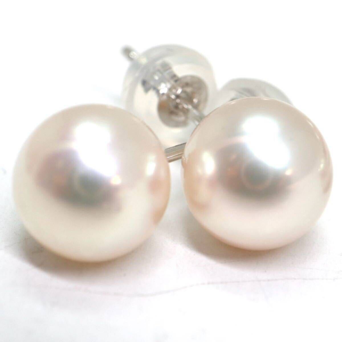 《K18/K14WG アコヤ本真珠 ピアス4点おまとめ》A 約5.2g パール pearl earring pierce jewelry ジュエリー DI2の画像3